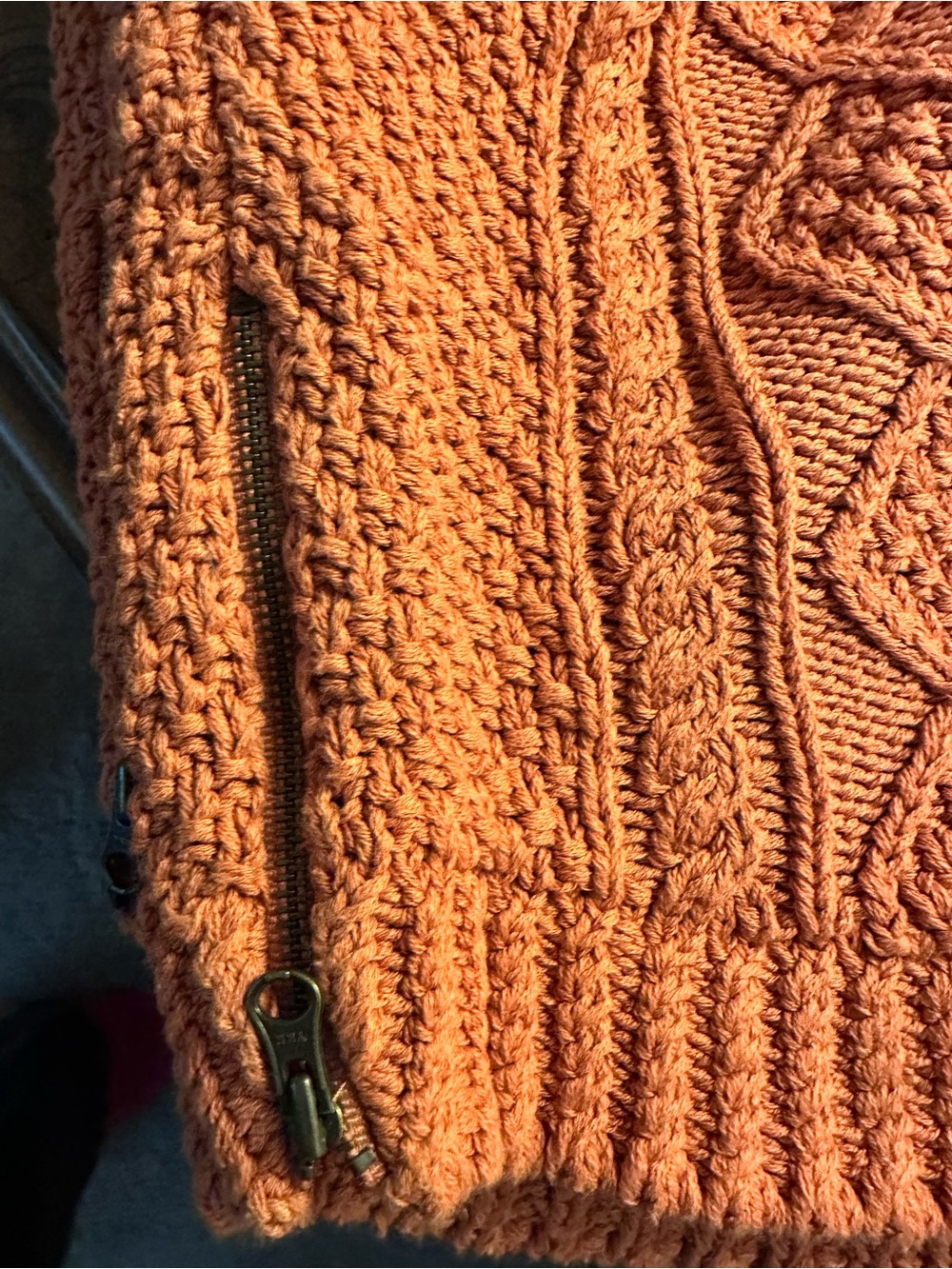 L.L. Bean Signature Women’s Fisherman Crewneck Sweater - Burnt Orange - Picture 5 of 6
